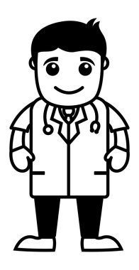 karikatür profesyonel doktor vektör