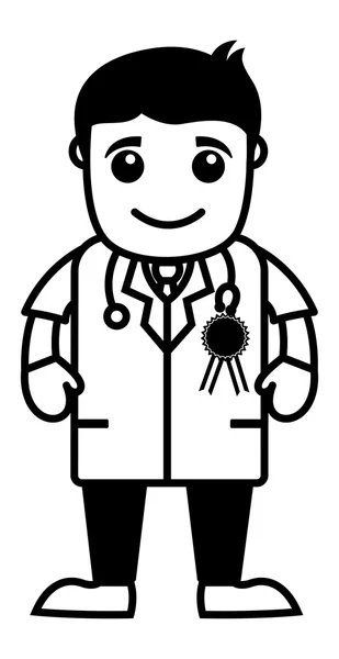 Meilleur médecin - Personnages de bande dessinée médicale — Image vectorielle