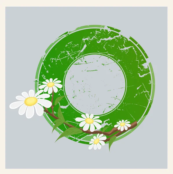 Bannière circulaire florale Grunge — Image vectorielle