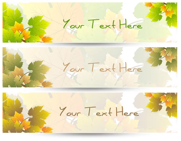 Nature Leaves Vector Banners — Stock Vector