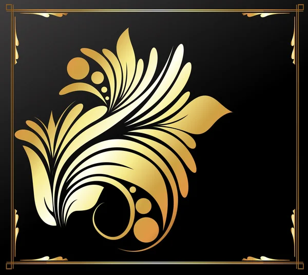 Golden Floral Background Design — Stock Vector