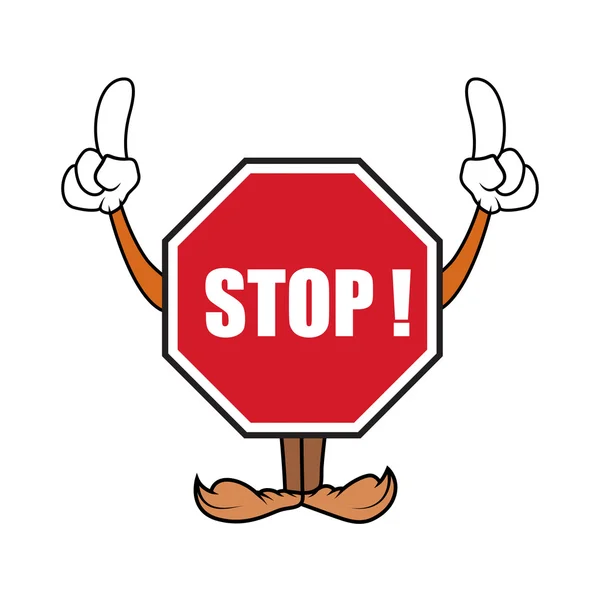 Cartoon Stop Signboard Vector — Stock Vector