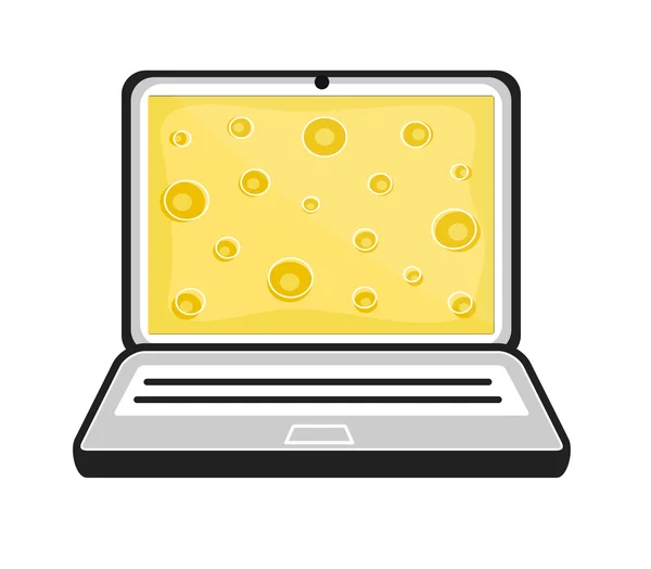 Office Laptop Cartoon Vector — Stockvector