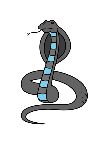 Dibujos animados Rey Cobra Serpiente — Vector de stock