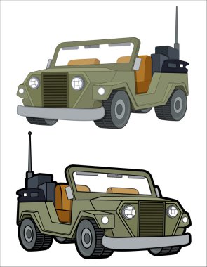Açık Jeep araç vektörel çizimler