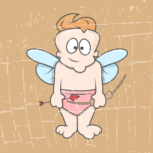 Oskyldiga seriefiguren Cupid - Retro grafik — Stock vektor