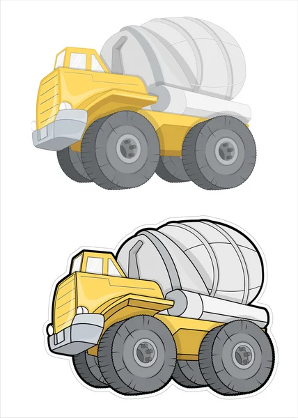 Betão Mixer Trucks Vector Designs — Vetor de Stock