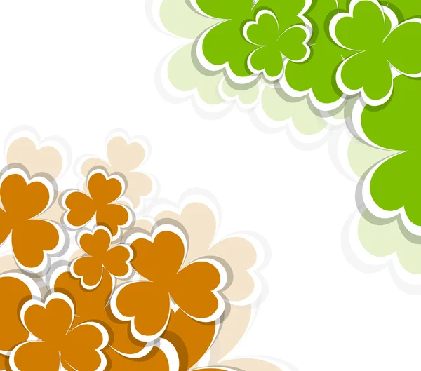 Patrick 's day shamrock klee hinterlässt hintergrund — Stockvektor