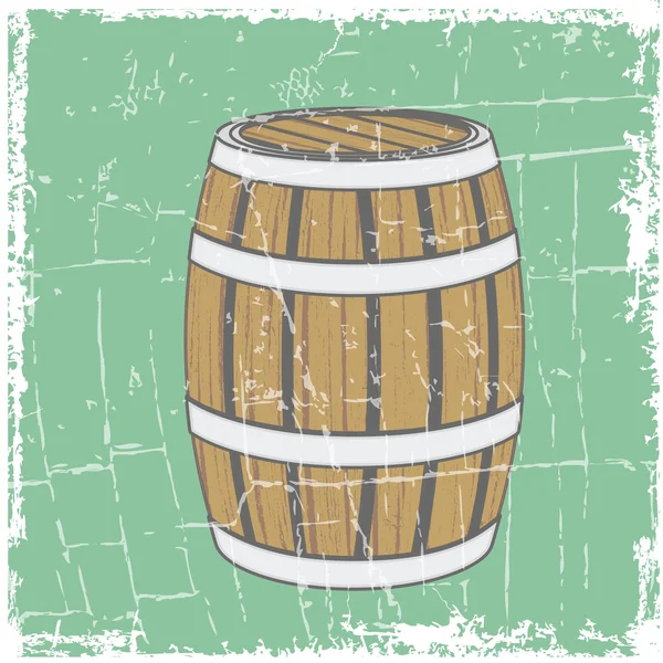 Baril de bière en bois - arrière-plan Grunge rétro — Image vectorielle