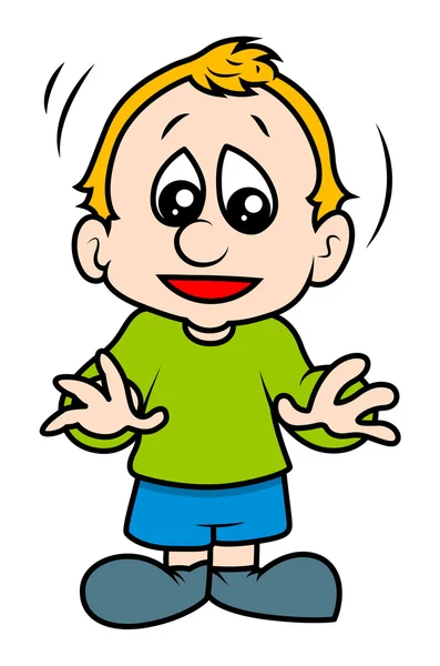 Schattige kleine Cartoon Kid Boy — Stockvector