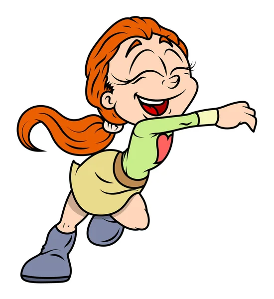 Menina dos desenhos animados feliz bonito — Vetor de Stock