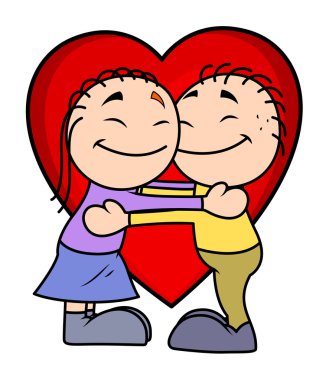 Sevimli mutlu çizgi arkadaşlar