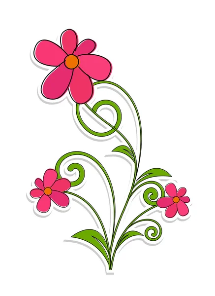 Flores decorativas festivas — Vector de stock