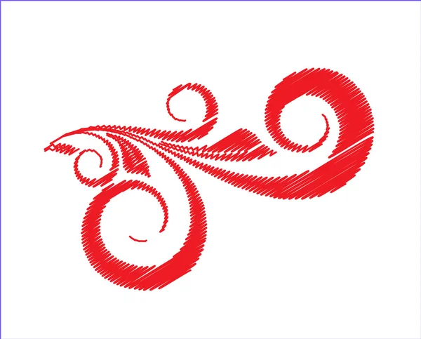 Swirl blommig Scribble Design — Stock vektor