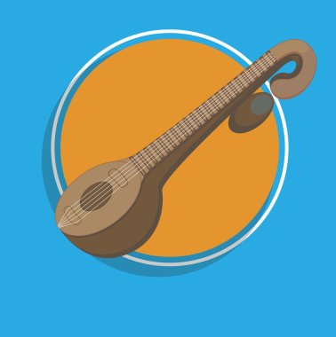 Veena - Indian Music Instrument Vector clipart