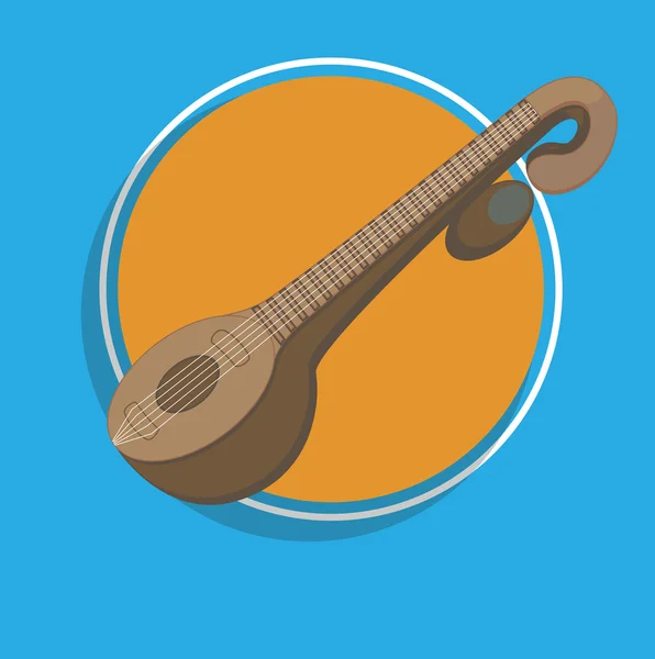 Veena - Vector de instrumentos de música india — Vector de stock