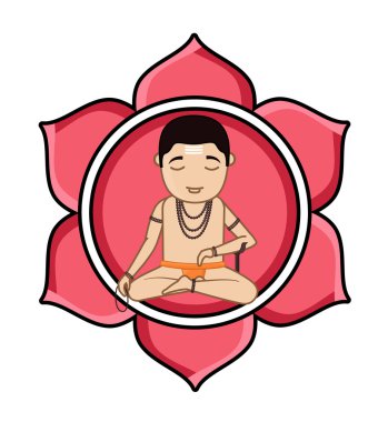 Cartoon Brahmin Concentrating Samadhi - A Practice of Yoga