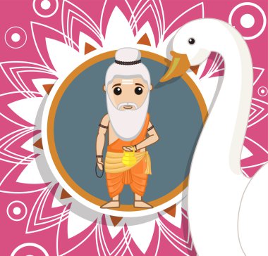 Cartoon Rishi - Hinduism clipart