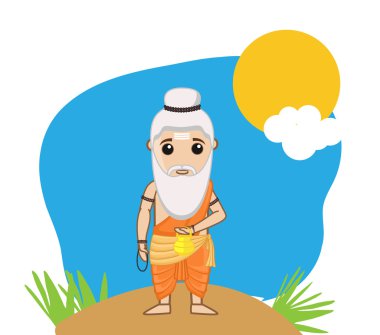 Cartoon Old Sage Character