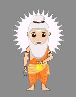 Cartoon Rishi - A Hindu Sage clipart