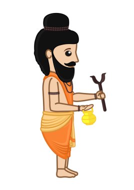Cartoon Indian Saint Character clipart
