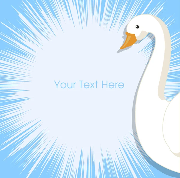 Cartoon Swan Magical Background — Stok Vektör