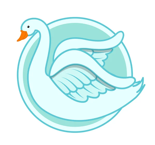 Pájaro cisne de dibujos animados — Vector de stock