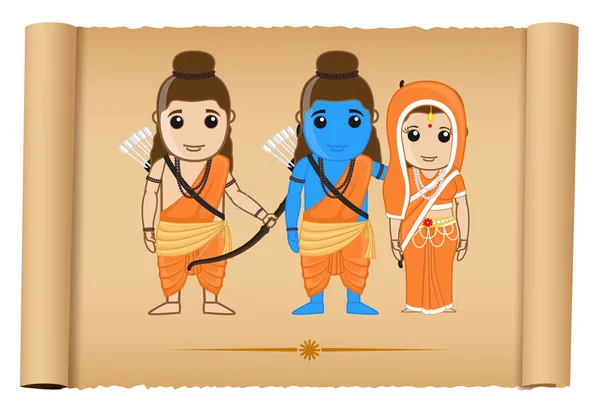 Happy Ram Navami - Ramayana — Stock Vector