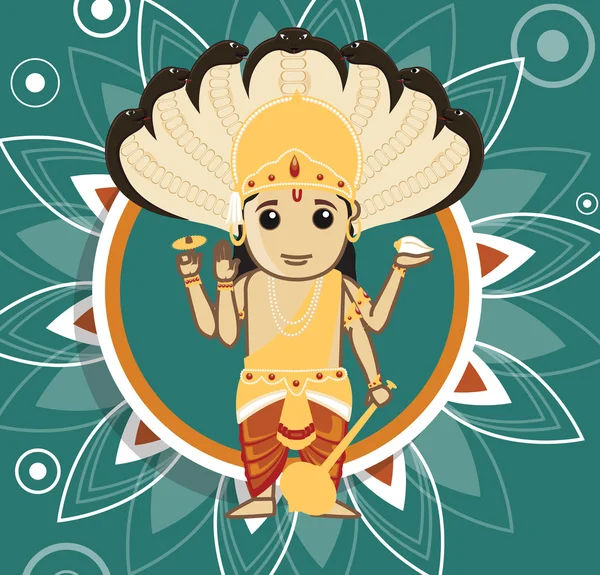 Vishnu - dios hindú de la creación — Vector de stock