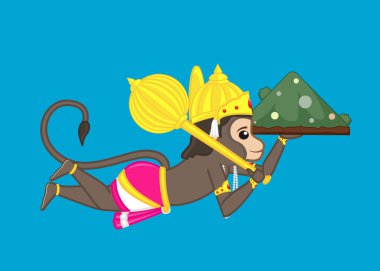 Lord Hanuman Carrying Mountain