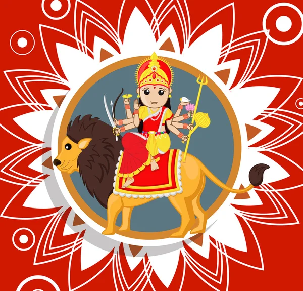 Ilustrația lui Durga Mata — Vector de stoc