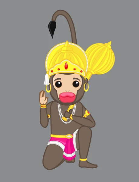 Indian God of Power - Lord Hanuman — Stock Vector