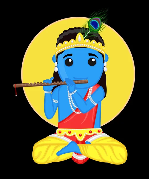 Jai Shree Krishna - Indian God — Stock Vector