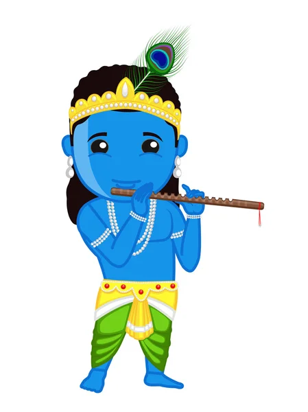 Shri Krishna Janmashtami - Indian Mythology God — Stock Vector