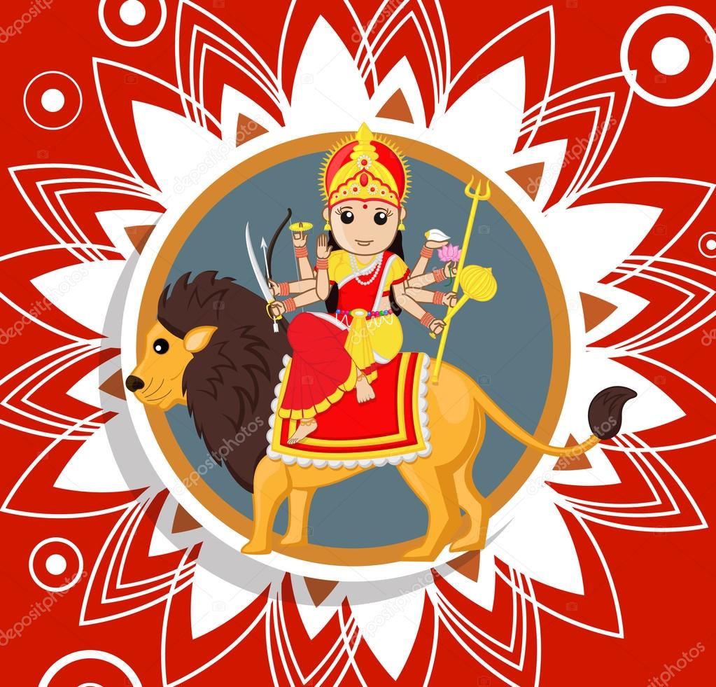 Illustration of Durga Mata Stock Vector Image by ©baavli #76680049