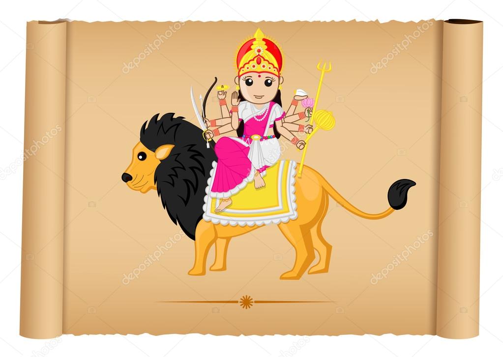 Hindu Goddess Maa Durga Illustration Stock Vector Image by ©baavli #76680225