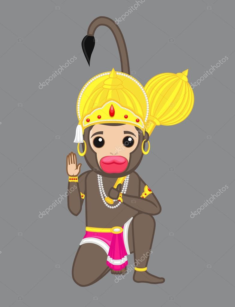 Indian God of Power - Lord Hanuman Stock Vector Image by ©baavli #76681501