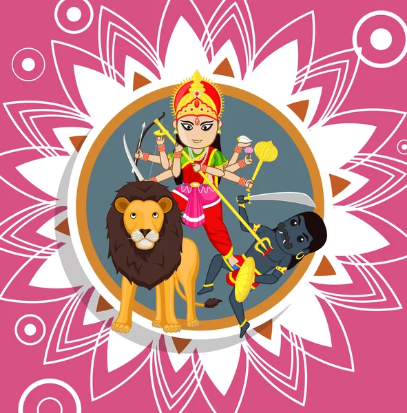 Sherawali Mata - Diosa India — Vector de stock