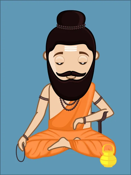 Maharishi Vishvamitra Concentrating — Stock Vector