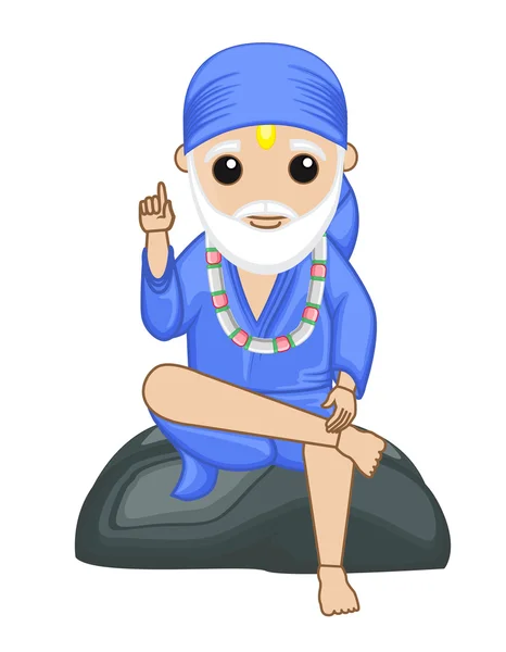 Only One God - Sai Baba Indian God — Stock Vector