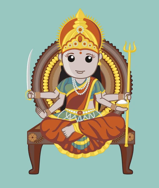 Indian Mythology Goddess - Santoshi Mata — Stock vektor