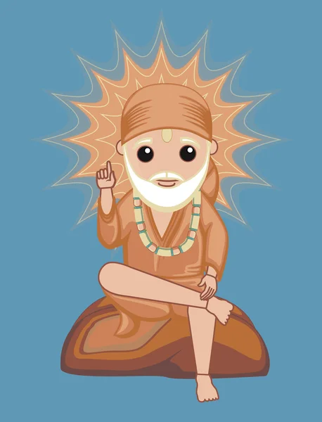 Shirdi Sai Baba - Hindu God — Stock Vector