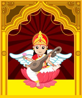 Maa Saraswati - Indian Goddess Character