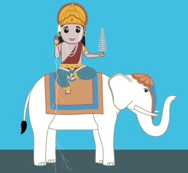 Lord Indra - Indian Mythological God clipart