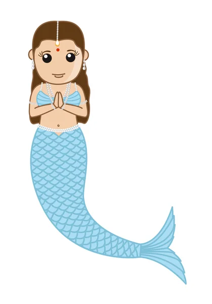 Cartoon Mythological Mermaid Character — Stock Vector