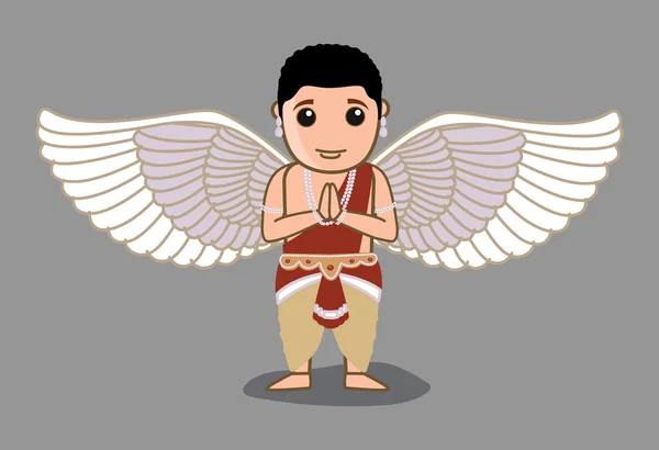 Male Angel Indian Praying — Stock Vector