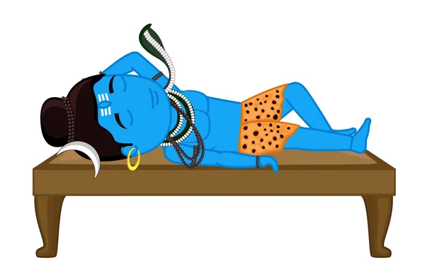 Mitológico adormecido - Senhor Shiva — Vetor de Stock