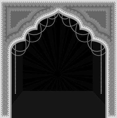 Decor Indian Mythological Frame Vector