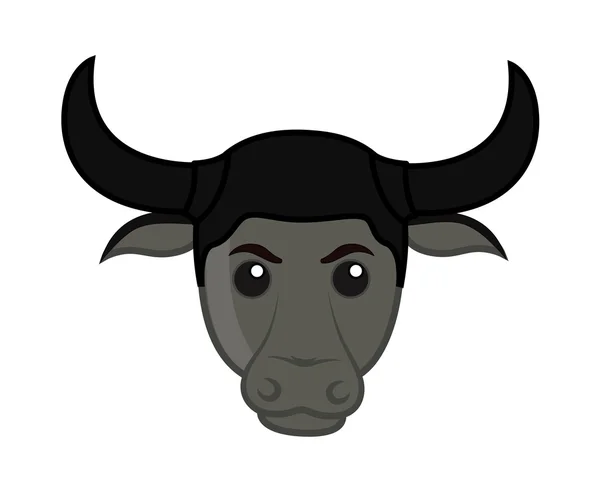 Cara de Buffalo dos desenhos animados — Vetor de Stock