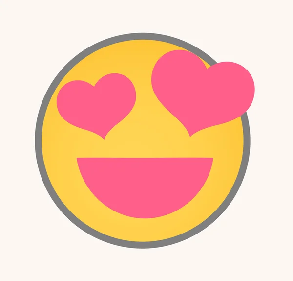 Love - Cartoon Smiley Vector Face — Stockvector